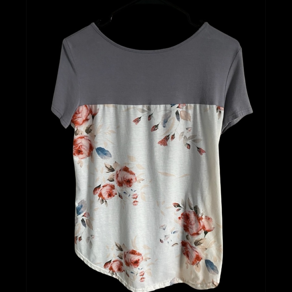 Reversible floral crisscross top